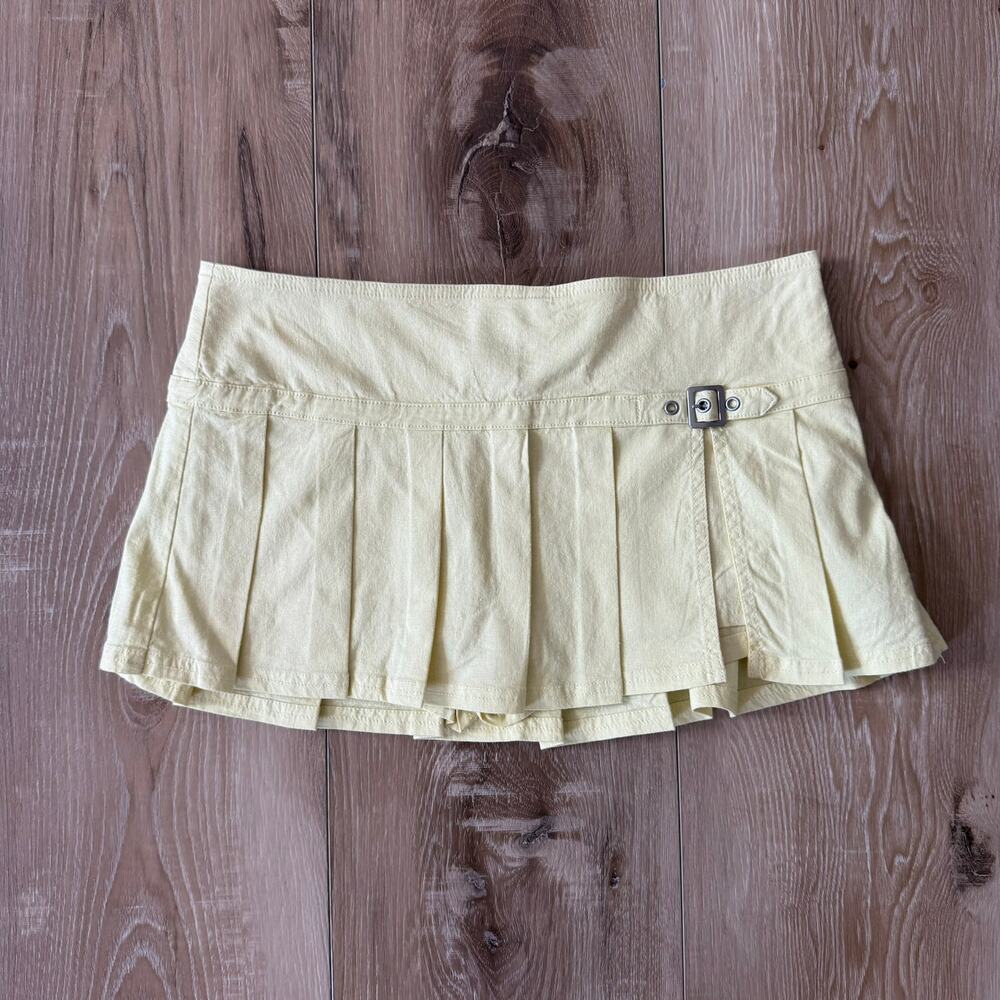 Urban Outfitters BDG Shaina Belted Linen Micro Mini Skort